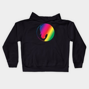 Rainbow horse silhouette Kids Hoodie